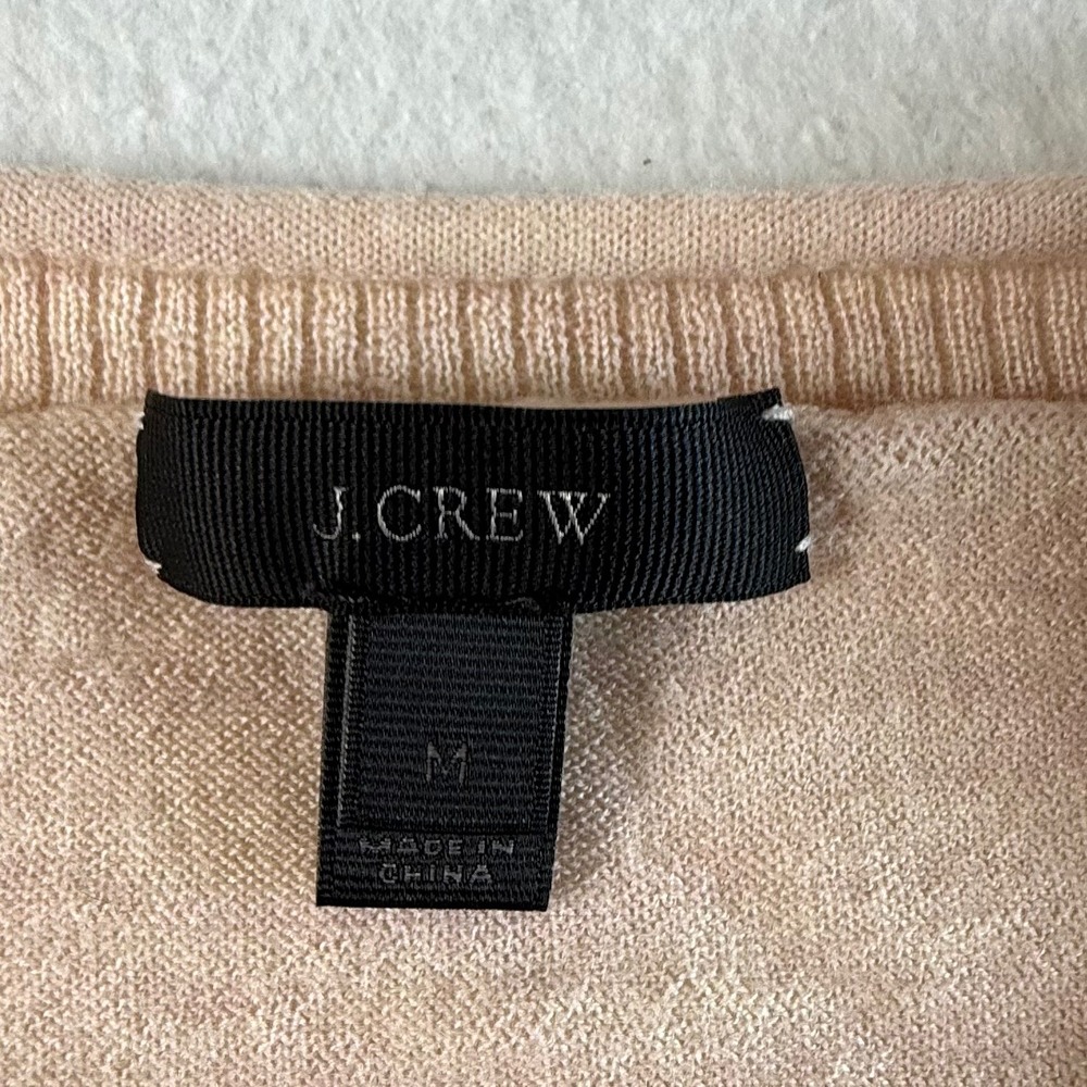 J.Crew Merino Wool Sweater Womens Medium Pink Parrot Intarsia Knit Crewneck - Picture 4 of 7